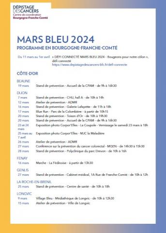 Mars bleu 2024 BFC Programme