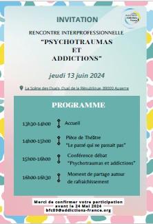 Affiche rencontre Psychotraumas et addictions